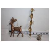 Collection of Holiday Miniature Trees and Decorative Porcelain Tea Set