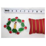 Collection of Holiday Decorations Including Nutcracker, Trees, and Ornaments