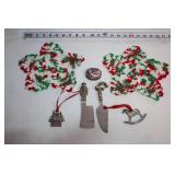 Holiday Christmas Set: Cheese Knives, Ornaments, and Trinket Box
