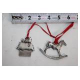 Holiday Christmas Set: Cheese Knives, Ornaments, and Trinket Box