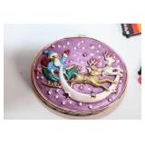 Holiday Christmas Set: Cheese Knives, Ornaments, and Trinket Box