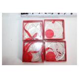 Collection of 8 Kosta Boda Christmas Ornaments - Snowflake, Hearts & More