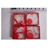 Collection of 8 Kosta Boda Christmas Ornaments - Snowflake, Hearts & More