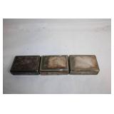 Set of 3 Vintage Silver-Plated Jewelry Boxes with Velvet Lining