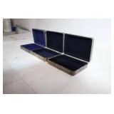Set of 3 Vintage Silver-Plated Jewelry Boxes with Velvet Lining