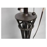 Vintage Metal Lamp Base with Dual Light Sockets