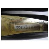 Pair of Denis Comneau Size 7 Black & Gold Pumps