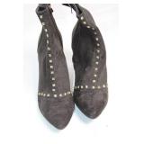 Kelly & Katie Black Suede Studded Ankle Boots - Size 11M