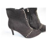 Kelly & Katie Black Suede Studded Ankle Boots - Size 11M