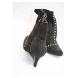 Kelly & Katie Black Suede Studded Ankle Boots - Size 11M