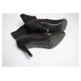 Kelly & Katie Black Suede Studded Ankle Boots - Size 11M