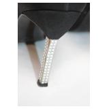 Stuart Weitzman Black Suede Pointed Toe Pumps with Embellished Heels