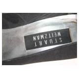 Stuart Weitzman Black Suede Pointed Toe Pumps with Embellished Heels