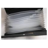 Black Expanding File Folder with Carry Handle and Multiple Pockets