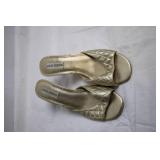 Steve Madden Metallic Gold Quilted Heeled Sandals