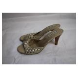 Steve Madden Metallic Gold Quilted Heeled Sandals