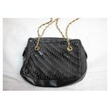 Meyers USA Black Handbag with Gold Chain Straps