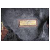 Philippe Charriol Paris Black Leather Tote Bag with Brown Accents