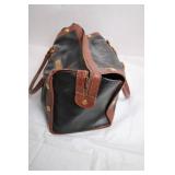 Philippe Charriol Paris Black Leather Tote Bag with Brown Accents