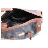 Philippe Charriol Paris Black Leather Tote Bag with Brown Accents