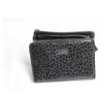 Miche Black Leopard Print Handbag with Chain Straps