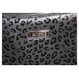 Miche Black Leopard Print Handbag with Chain Straps