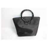 Murad Black Handbag with Bamboo Handles