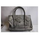 BCBGMAXAZRIA Metallic Gray Leather Handbag