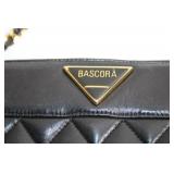Bascora Quilted Black Leather Handbag with Chain Strap