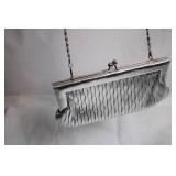 Silver Evening Bag with Chain Handle