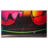 Jumping beans and the island framed slot machine glass 21” x 12”