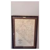 Framed Nevada Ghost Town map