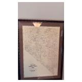 Framed Nevada Ghost Town map