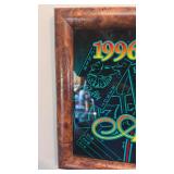 Framed slot machine glass