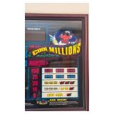 Cool millions framed slot machine glass