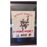 Runnin rebels framed 3 point hanky Las Vegas Nevada