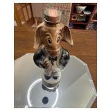 Vintage Jim Beam Republican Elephant and Democrat Donkey Whiskey Decanters.