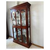 Lighted Curio Cabinet with 5 glass shelves