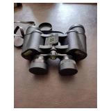 Bushnell binoculars, Olympus 35 RC camera, minolta x-700 camera with bag