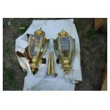 2 - Polished Brass Wall Mount Outdoor Lights