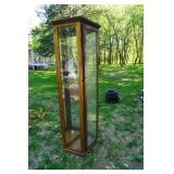 Multi Shelf Glass Corner Curio Cabinet With Light