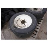 4 - Bobcat Skid Loader Skid Steer Bridgestone Snow Plowing Tires On 8 Bolt Rims