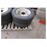 4 - Bobcat Skid Loader Skid Steer Bridgestone Snow Plowing Tires On 8 Bolt Rims