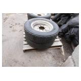 4 - Bobcat Skid Loader Skid Steer Bridgestone Snow Plowing Tires On 8 Bolt Rims