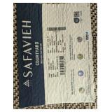 Courtyard Natural/Black 8 ft. x 10 ft. Solid Striped Indoor/Outdoor Patio Area Rug