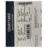 Courtyard Natural/Black 8 ft. x 10 ft. Solid Striped Indoor/Outdoor Patio Area Rug