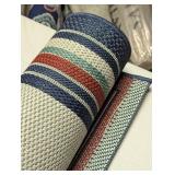 Multi-Colored 5 ft. x 7 ft. Striped Border Indoor/Outdoor Area Rug