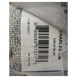 Charleston Navy/Cream 7 ft. x 7 ft. Round Distressed Border Area Rug