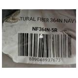 Natural Fiber Navy 5 ft. x 5 ft. Border Woven Round Area Rug
