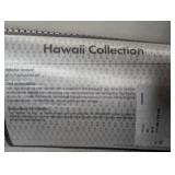 Waikiki Blue/White 8 ft. x 10 ft. Bordered Indoor/Outdoor Area Rug